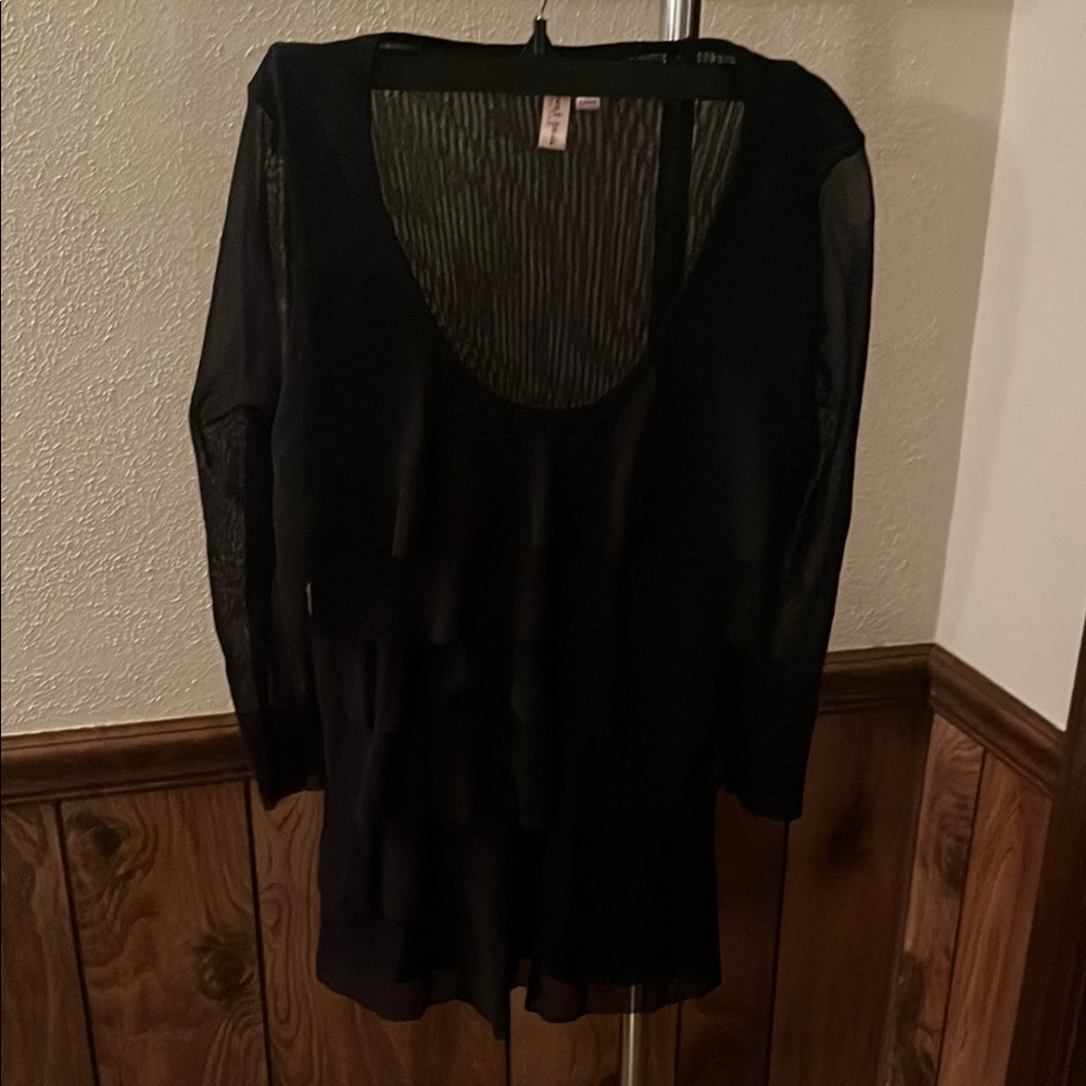 Elegant Black Sheer Women's Top